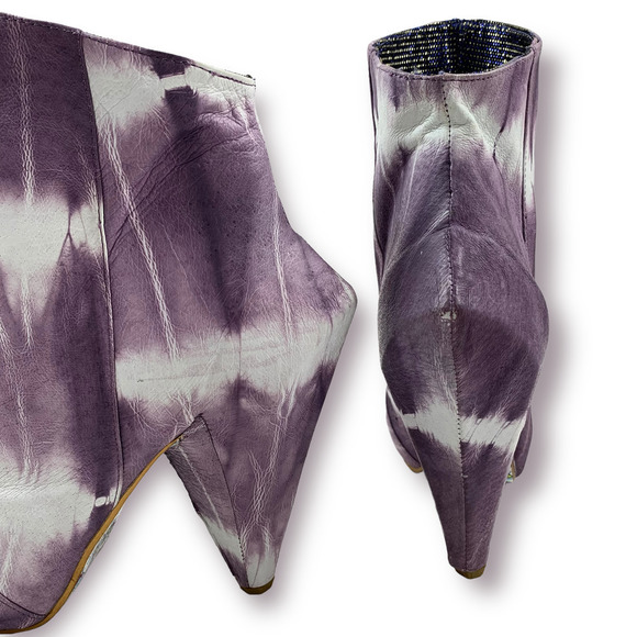 BRAND NEW 2011 Couture IRREGULAR CHOICE tie dye suede platform hexagonal boots - Picture 12 of 12
